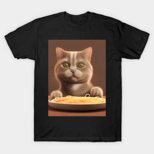 Cat eating spaghetti T-Shirt